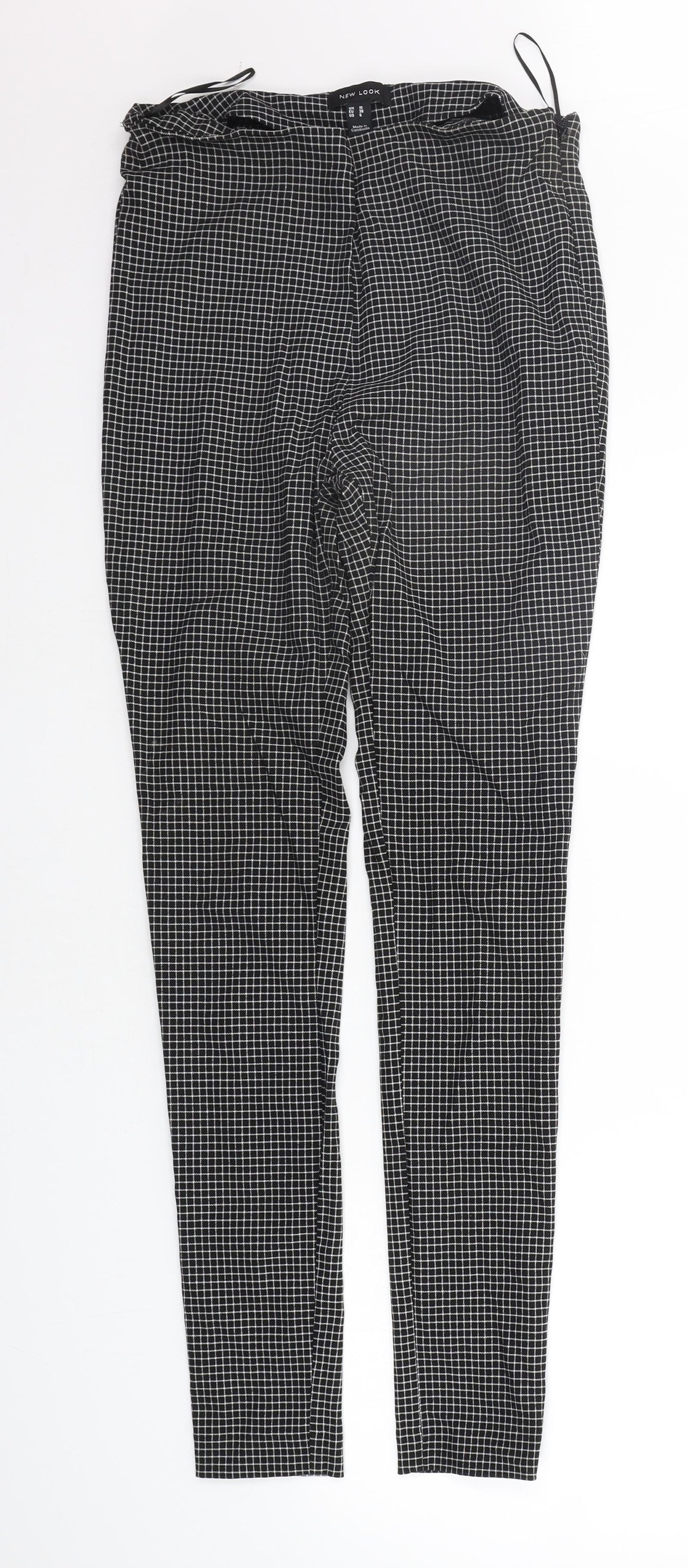 New Look Womens Black Check  Trousers  Size 10 L29 in