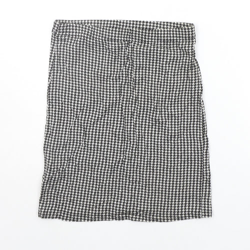 PRETTYLITTLETHING Womens Grey Check  A-Line Skirt Size 8