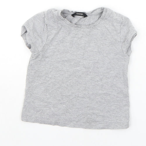 George Girls Grey   Basic T-Shirt Size 4-5 Years