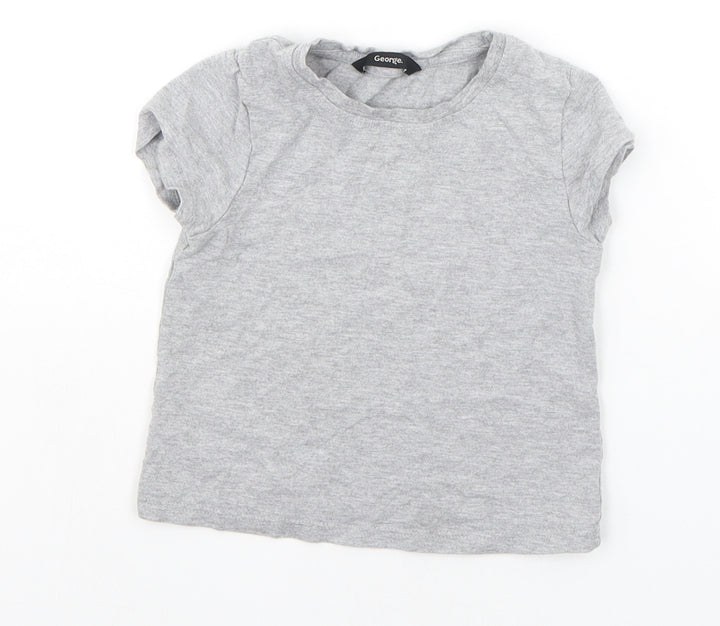 George Girls Grey Basic T-Shirt Size 4-5 Years