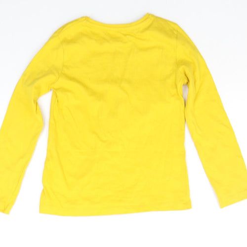 Primark Girls Yellow Houndstooth  Basic Polo Size 5-6 Years
