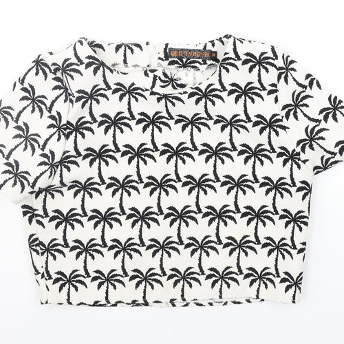 QED London Womens Silver Geometric  Basic Blouse Size M  - tress