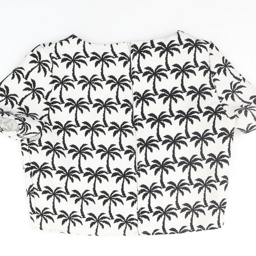 QED London Womens Silver Geometric  Basic Blouse Size M  - tress