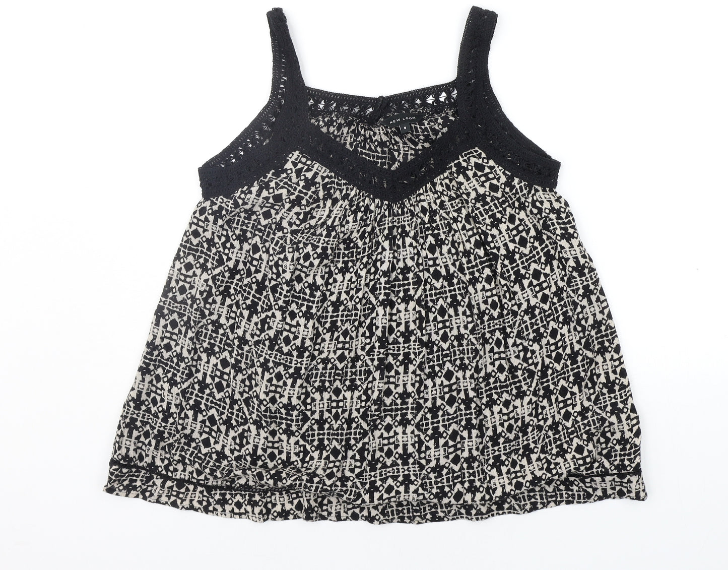 New Look Womens Beige Geometric  Basic Tank Size 8