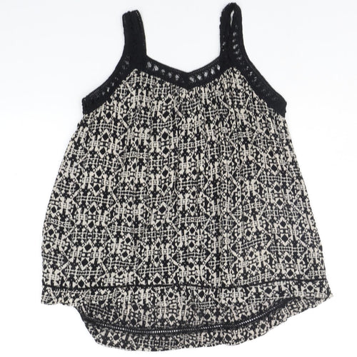New Look Womens Beige Geometric  Basic Tank Size 8