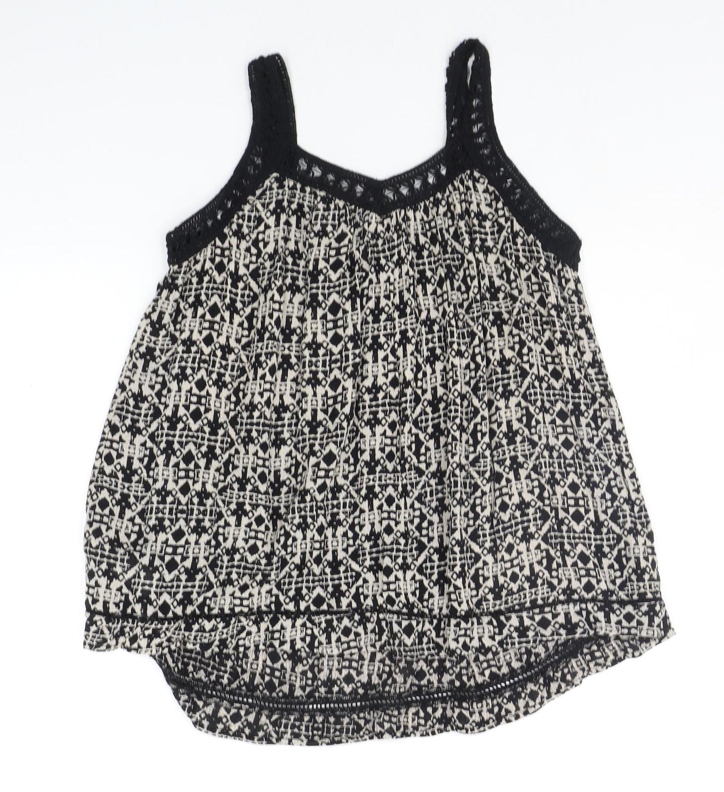 New Look Womens Beige Geometric  Basic Tank Size 8