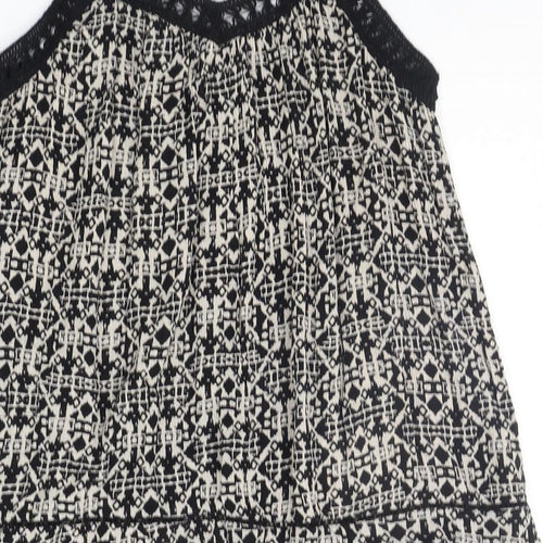 New Look Womens Beige Geometric  Basic Tank Size 8