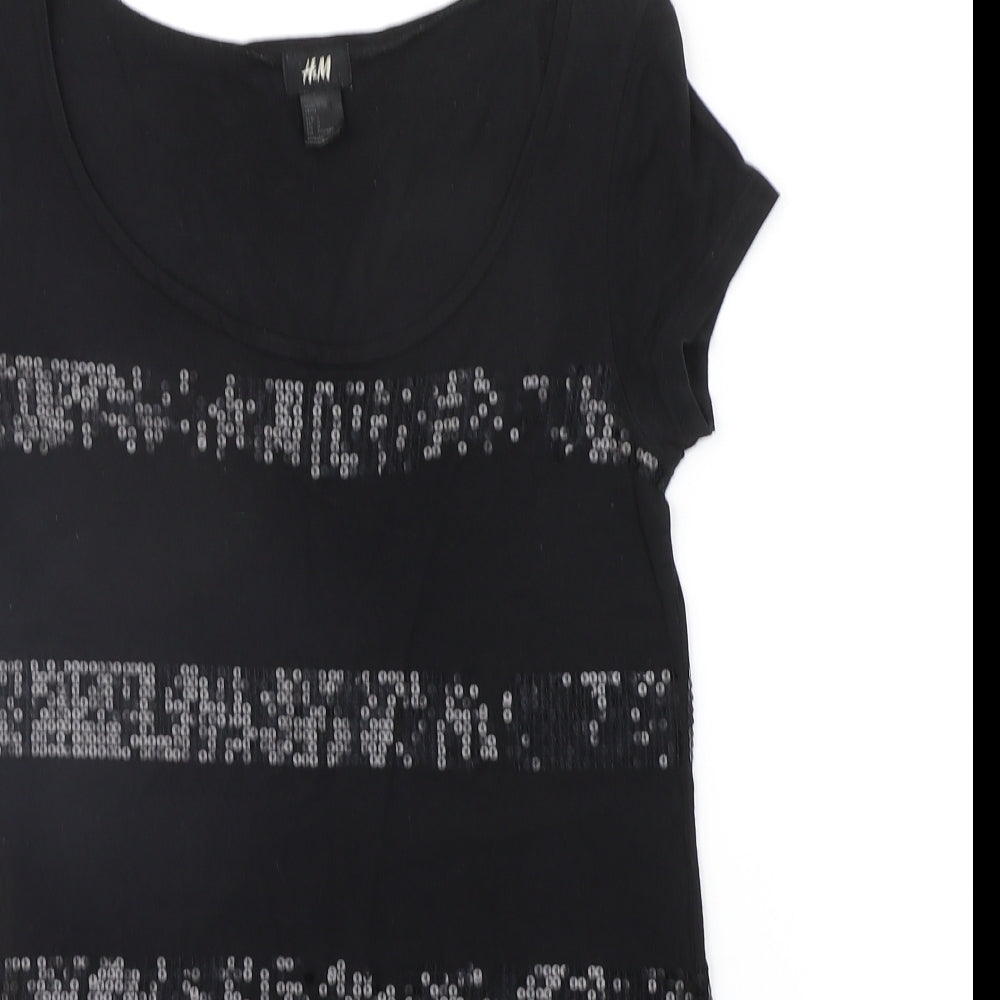 H&M Womens Black   A-Line  Size S  - SEQUIN