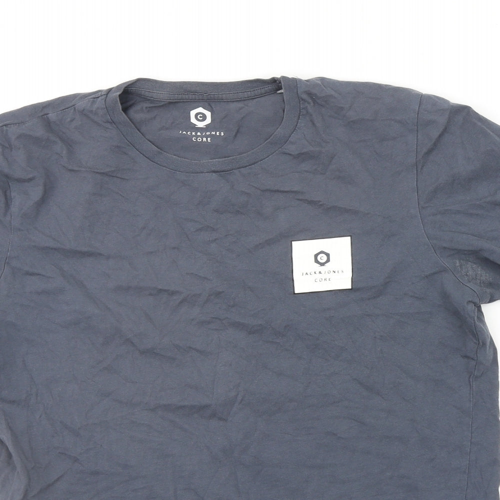 JACK AND JONES Mens Grey    T-Shirt Size L