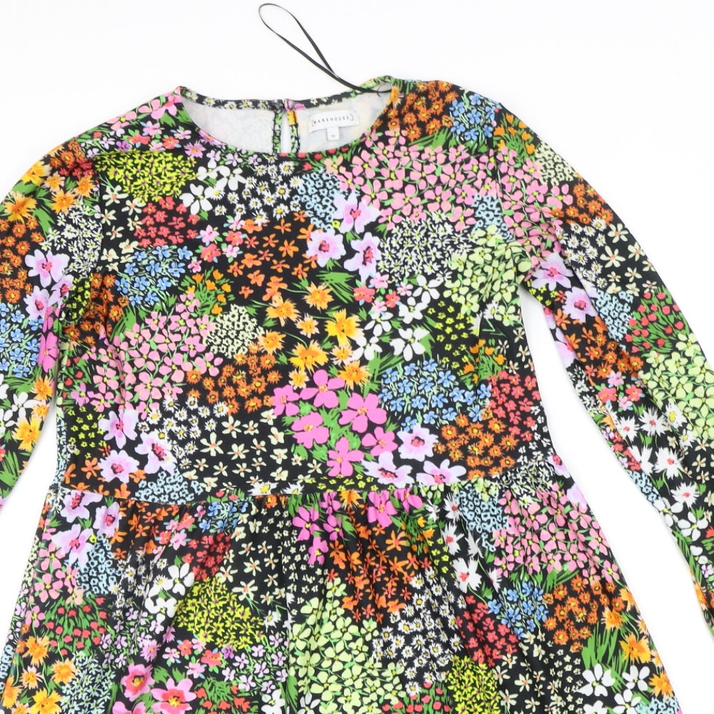 Warehouse Womens Multicoloured Floral  A-Line  Size 10