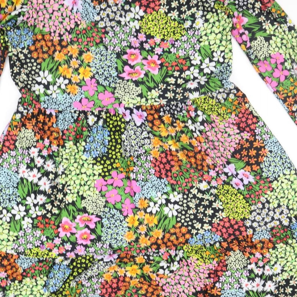 Warehouse Womens Multicoloured Floral  A-Line  Size 10