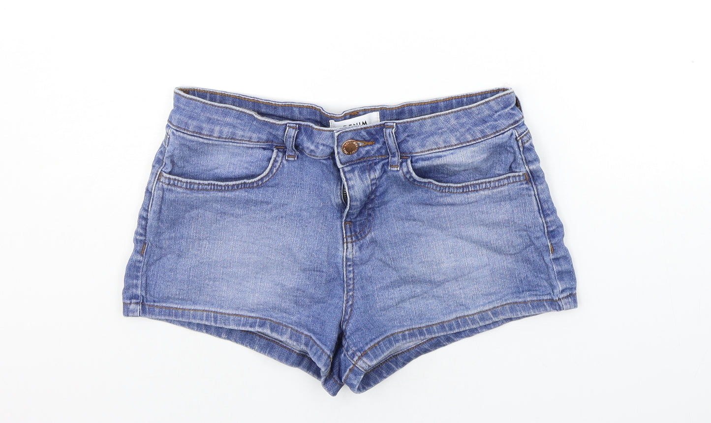 Miss Selfridge Womens Blue Houndstooth  Chino Shorts Size 10