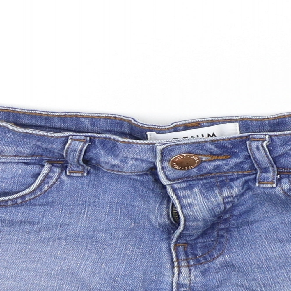 Miss Selfridge Womens Blue Houndstooth  Chino Shorts Size 10