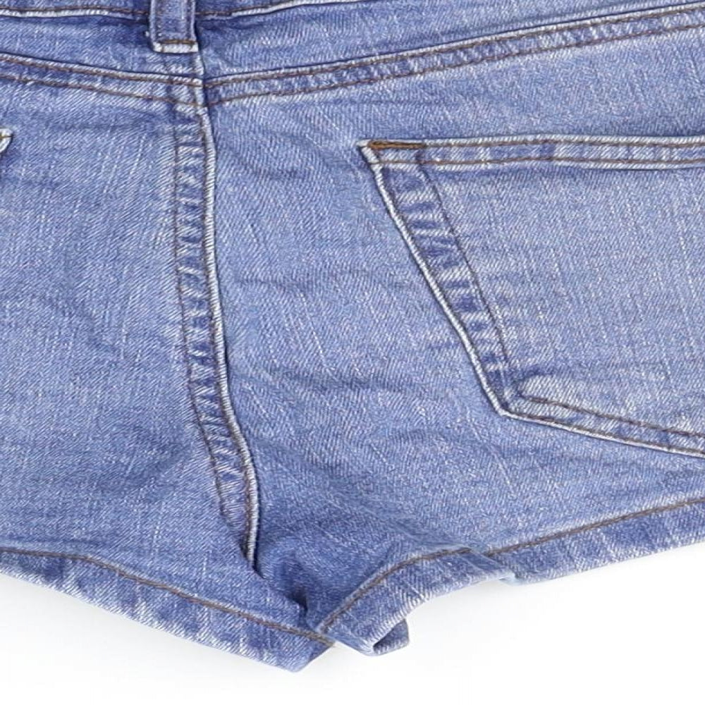 Miss Selfridge Womens Blue Houndstooth  Chino Shorts Size 10
