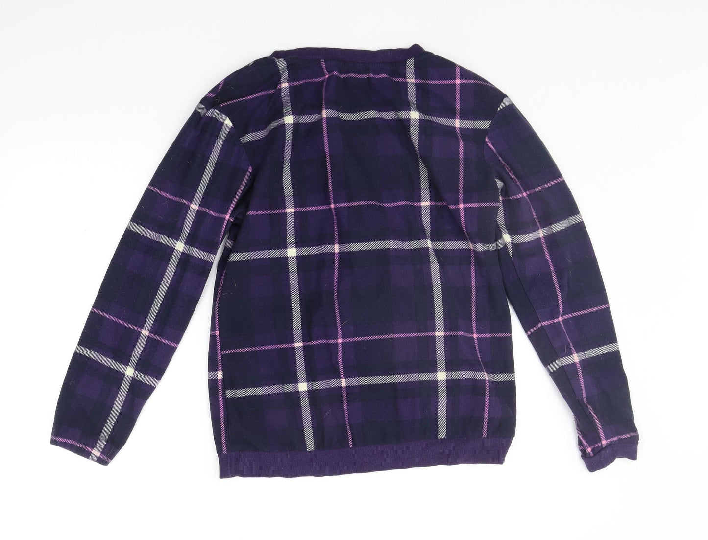 NEXT Womens Purple Check  Top Pyjama Set Size S
