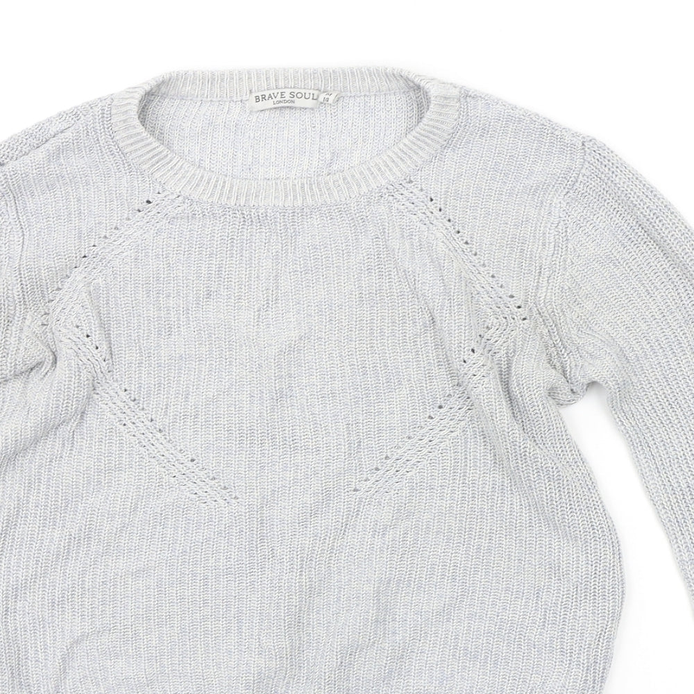 Brave Soul Womens Grey   Pullover Jumper Size 14