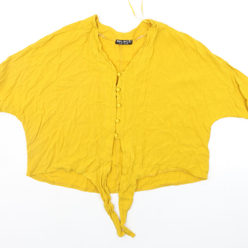 Select Womens Yellow   Basic Blouse Size 10