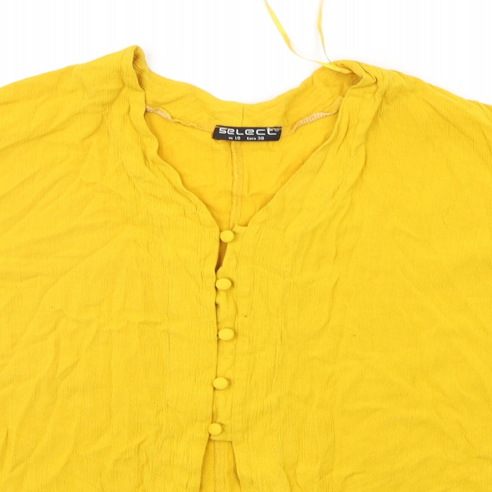 Select Womens Yellow   Basic Blouse Size 10