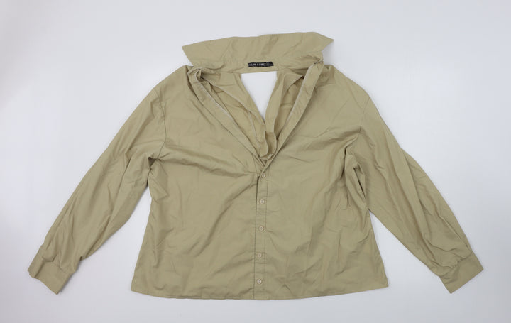 I SAW IT FIRST Womens Brown Basic Button-Up Size 12