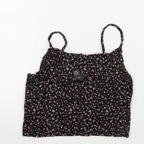 Primark  Womens Black Floral  Basic T-Shirt Size S