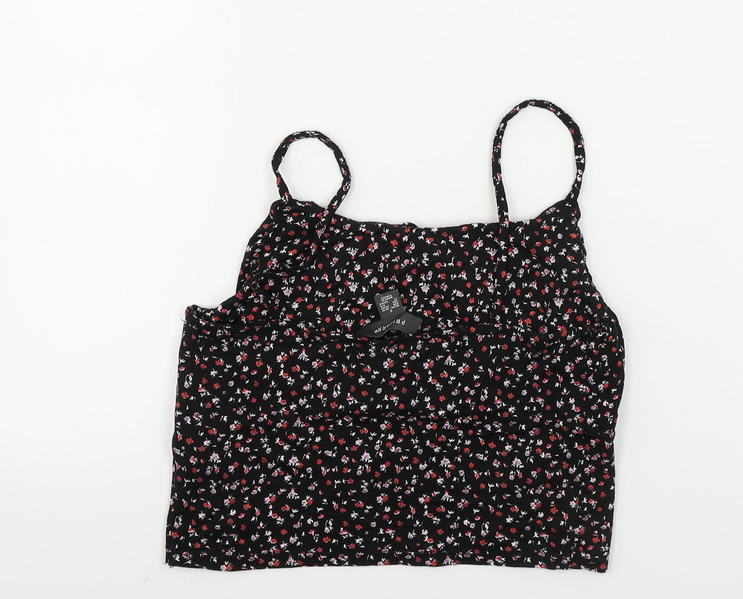 Primark  Womens Black Floral  Basic T-Shirt Size S