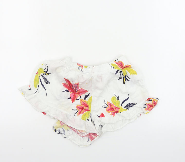 Women's Secret Womens White Floral Sweat Shorts Size S