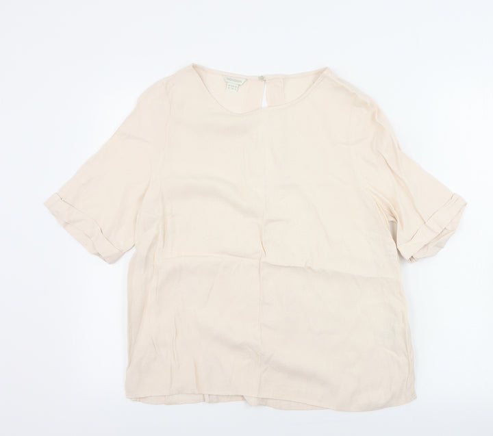 Monsoon Womens Beige Basic Blouse Size 12