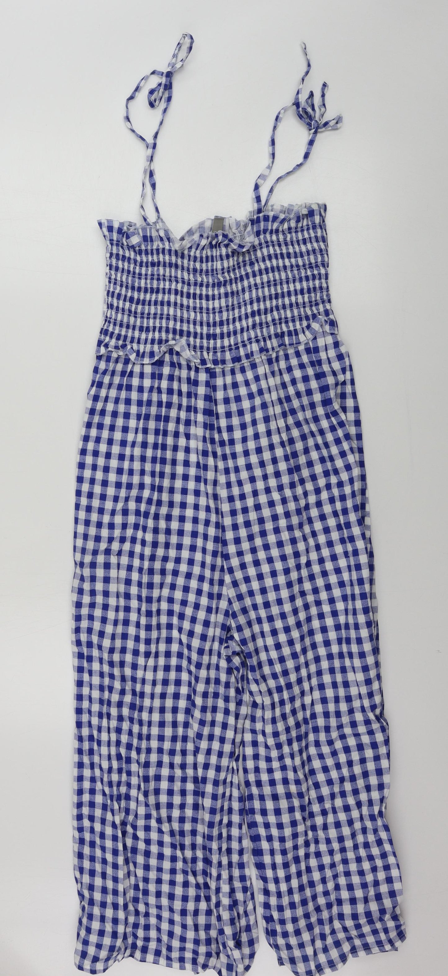 ASOS  Womens Blue Check  Jumpsuit One-Piece Size 12