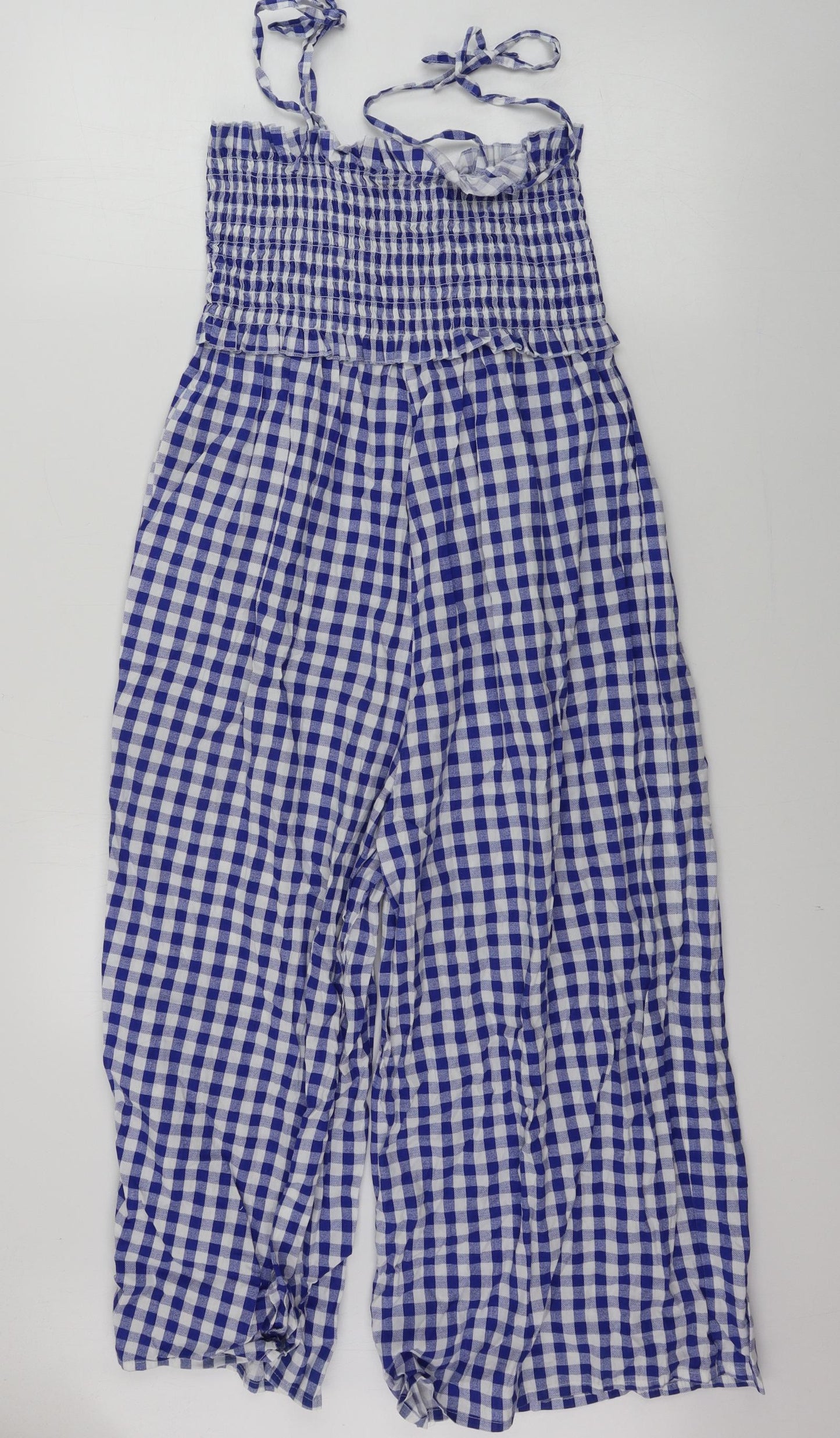 ASOS  Womens Blue Check  Jumpsuit One-Piece Size 12
