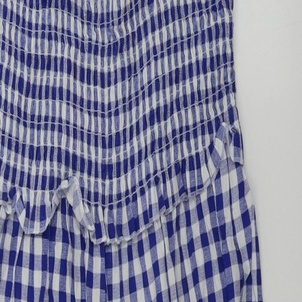 ASOS  Womens Blue Check  Jumpsuit One-Piece Size 12