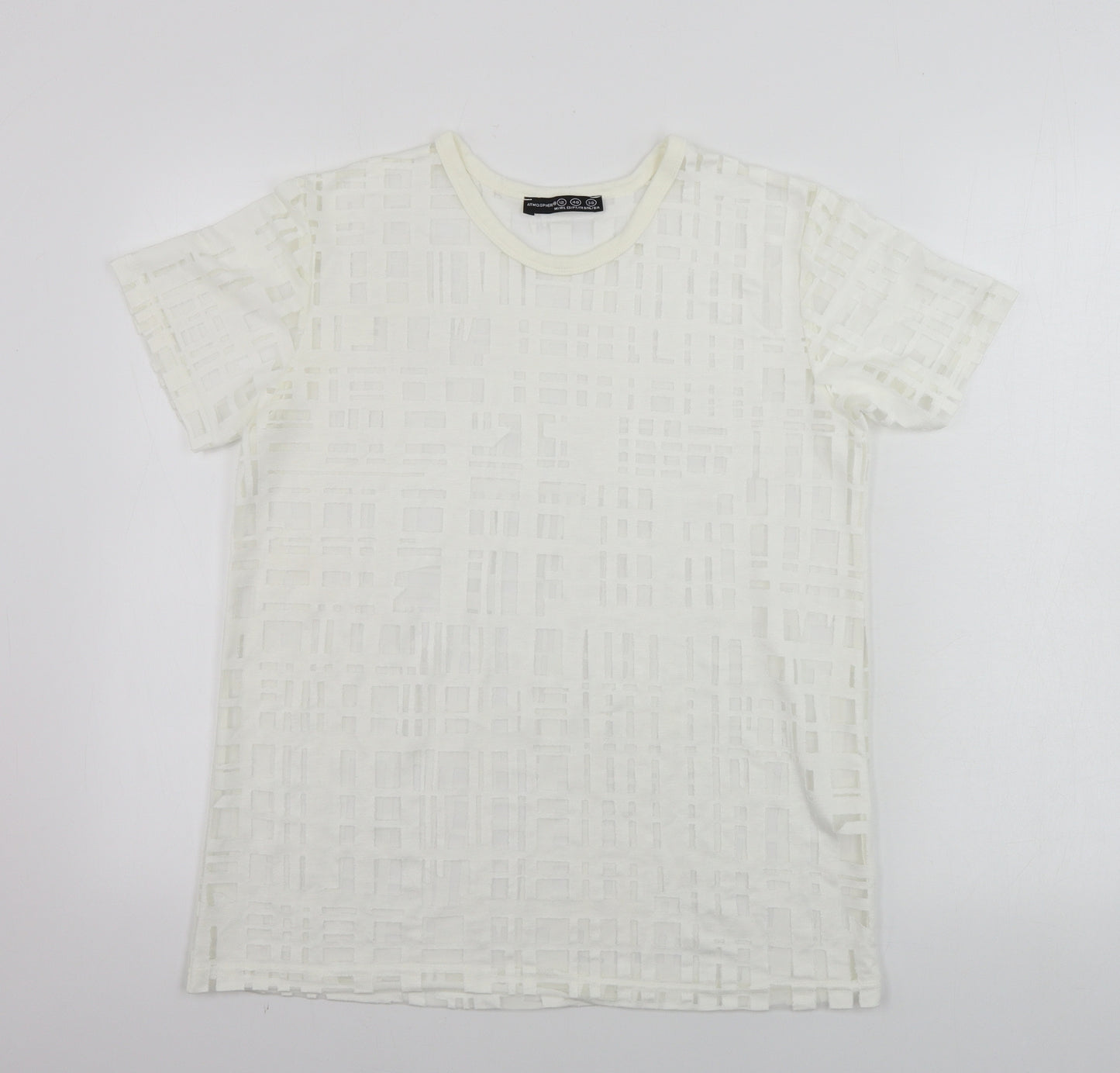 Atmosphere  Womens Beige Check  Basic T-Shirt Size 12
