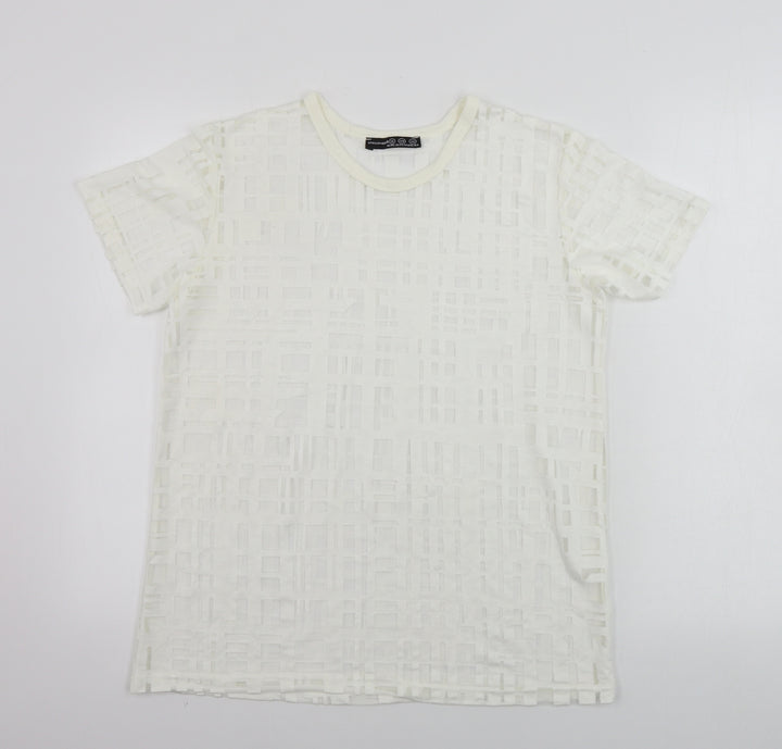 Atmosphere  Womens Beige Check  Basic T-Shirt Size 12