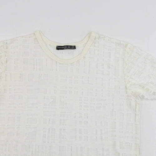 Atmosphere  Womens Beige Check  Basic T-Shirt Size 12