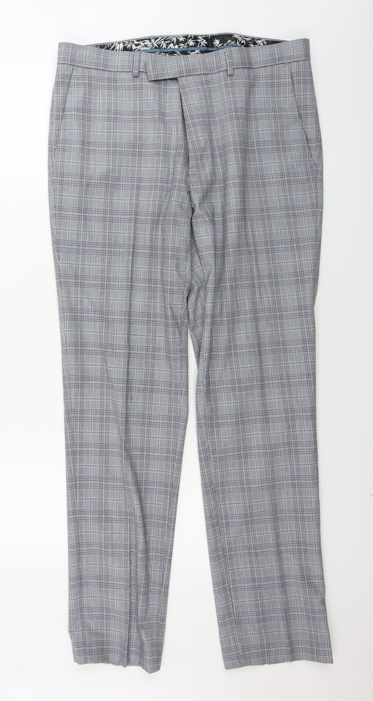 Marks and Spencer  Mens Grey Check  Trousers  Size 34 in L31 in