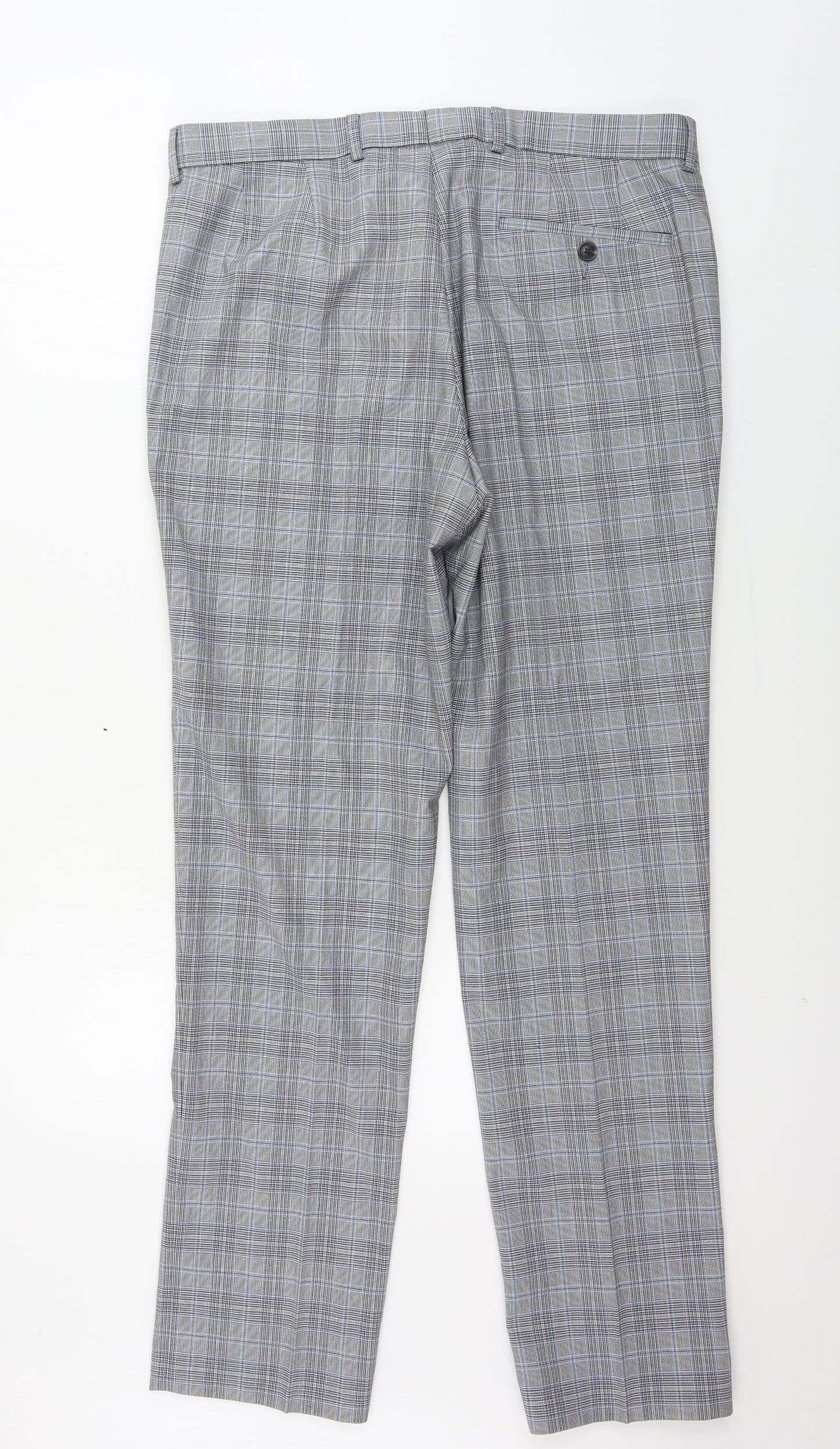 Marks and Spencer  Mens Grey Check  Trousers  Size 34 in L31 in