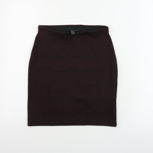 New Look  Womens Red Check  Bandage Skirt Size 6
