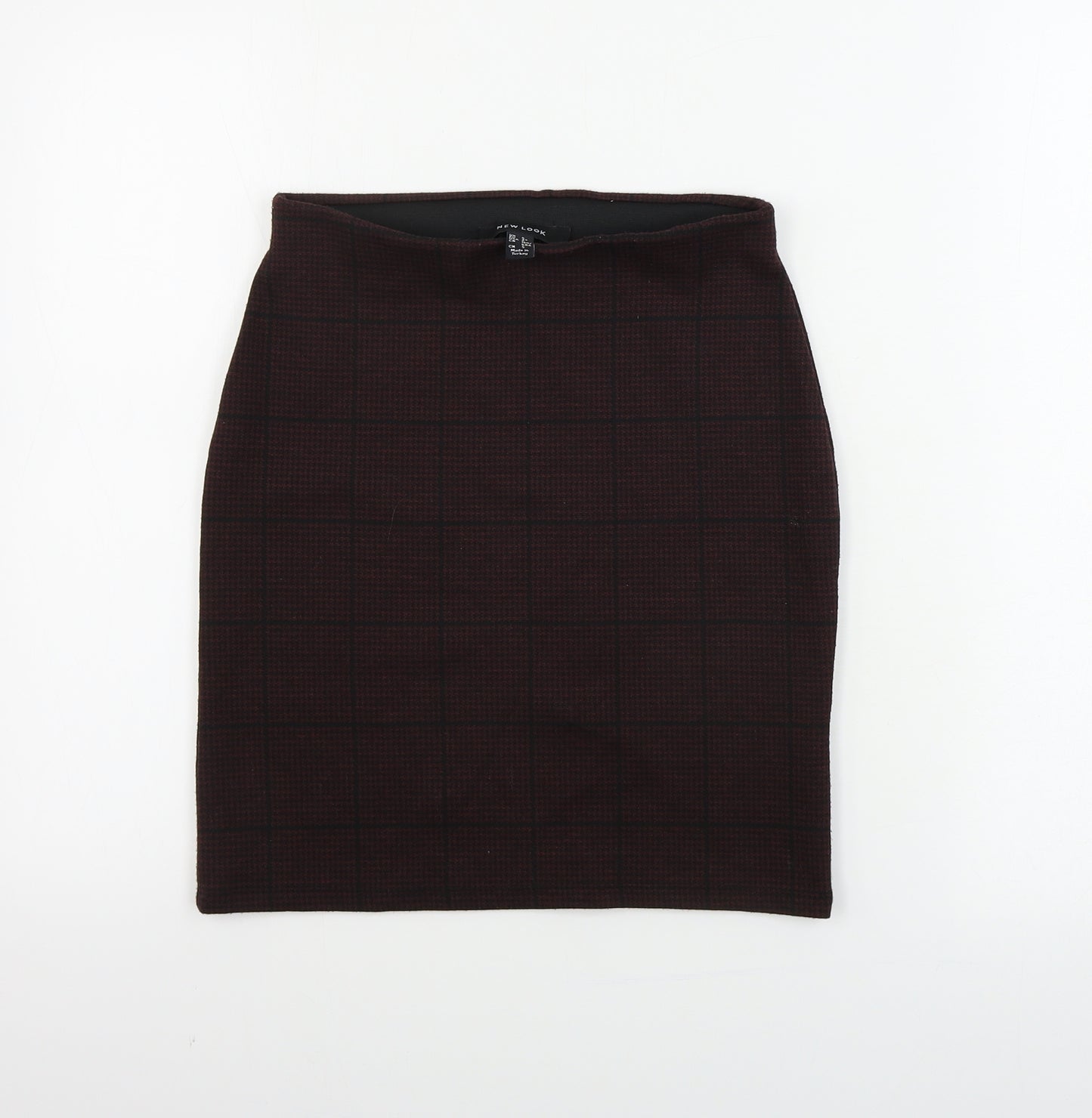 New Look  Womens Red Check  Bandage Skirt Size 6