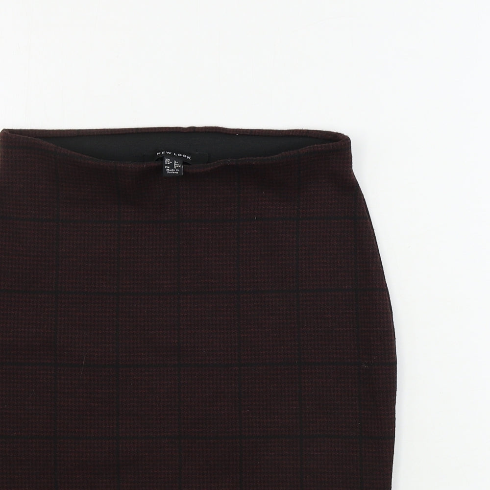 New Look  Womens Red Check  Bandage Skirt Size 6