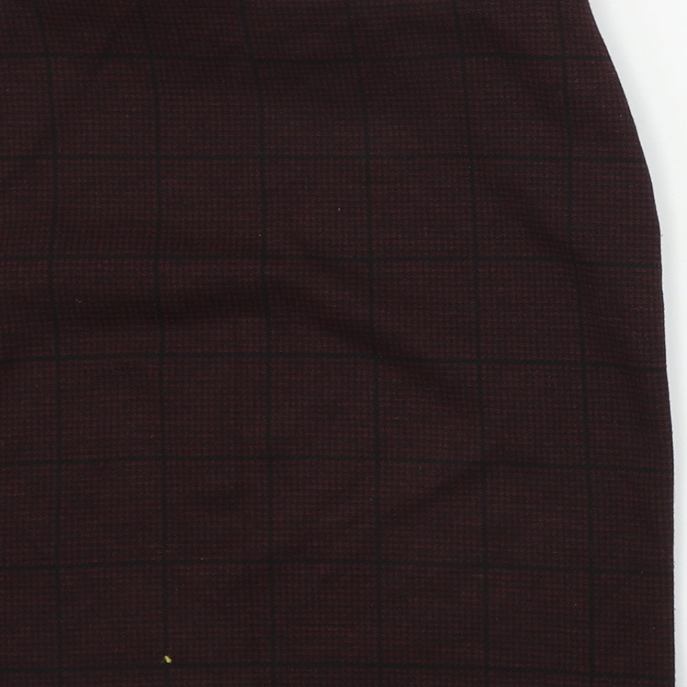 New Look  Womens Red Check  Bandage Skirt Size 6