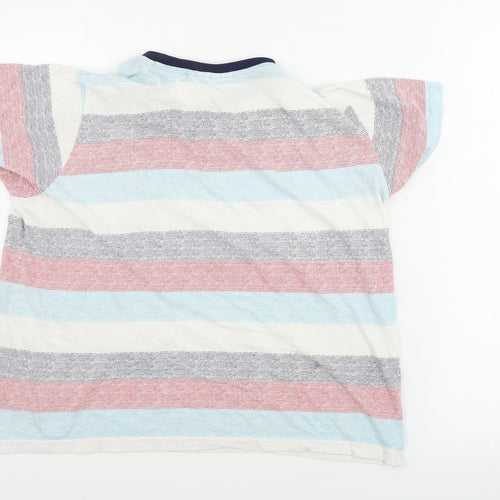 Lee Cooper Girls White Striped  Basic T-Shirt Size 13 Years