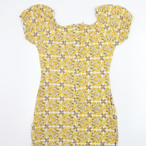 I SAW IT FIRST Womens Yellow Geometric  A-Line  Size 16