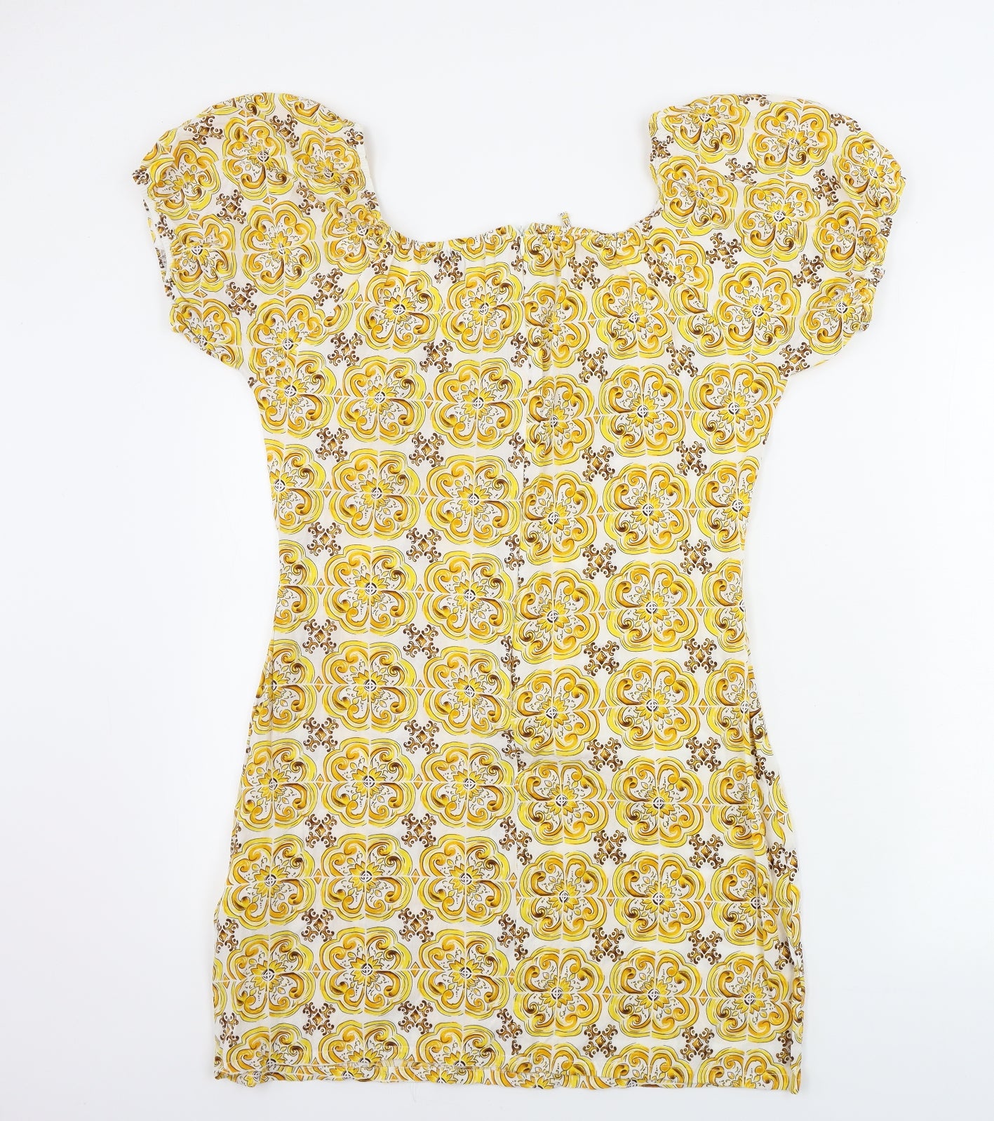 I SAW IT FIRST Womens Yellow Geometric  A-Line  Size 16