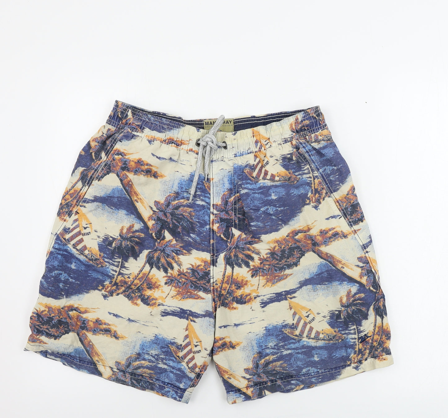 MANTARAY     Mens Blue Floral  Bermuda Shorts Size M
