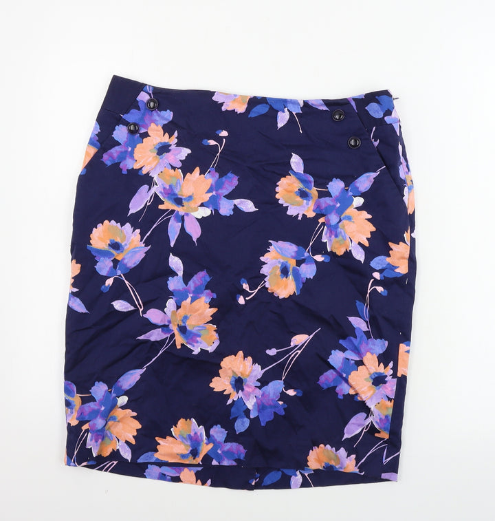 The Limited  Womens Blue Floral  Bandage Skirt Size 10