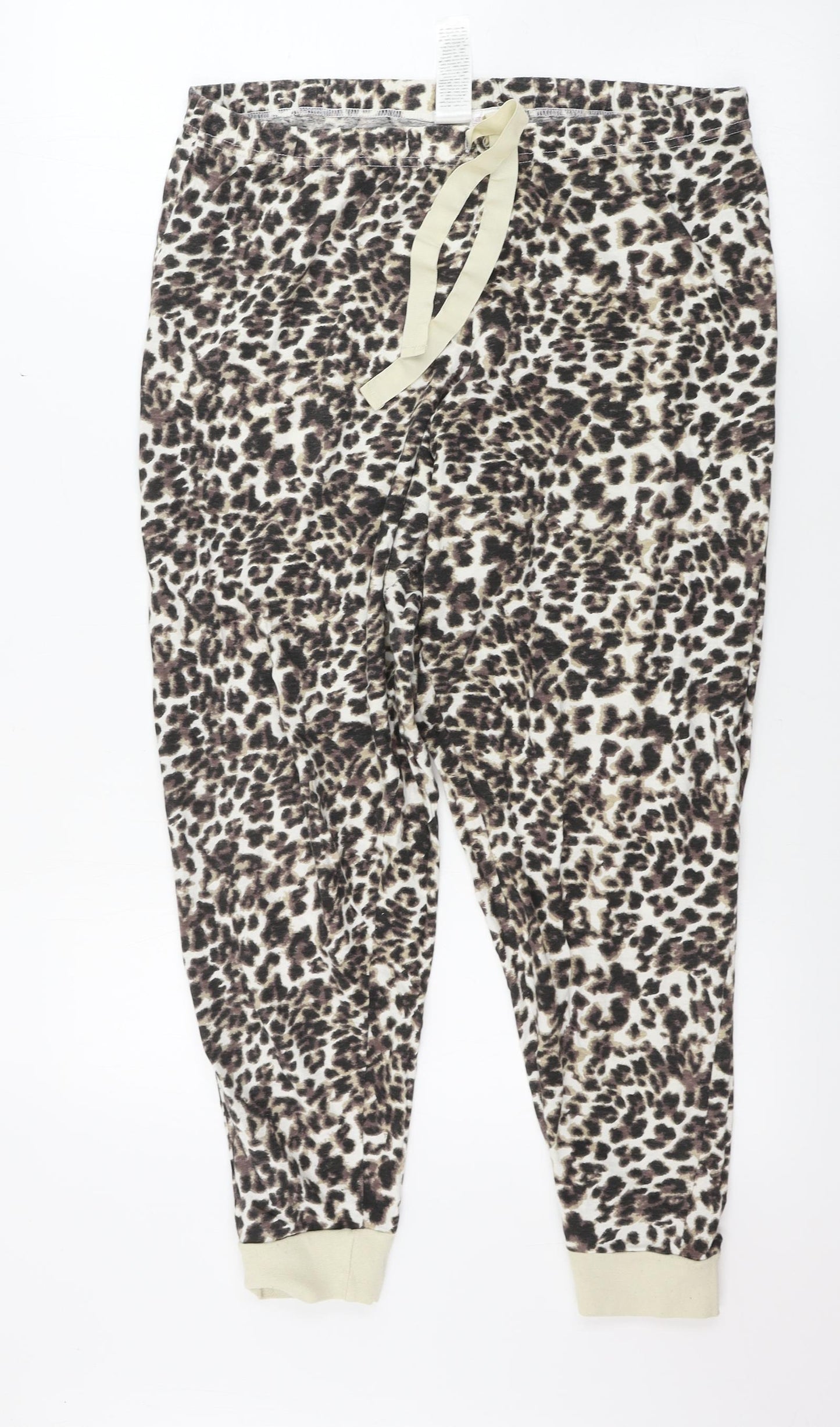 Avon Womens Beige Animal Print  Trousers  Size 16 L23 in