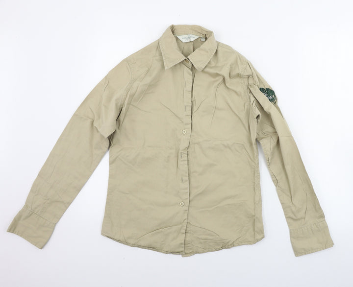 Russell Collection Mens Beige Button-Up Size S