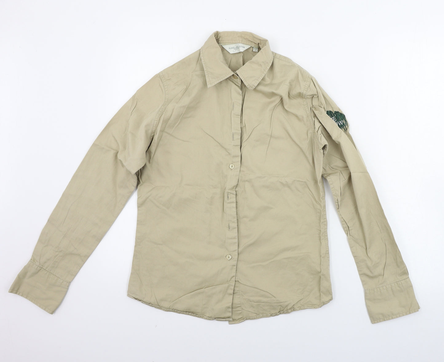 Russell Collection  Mens Beige    Button-Up Size S