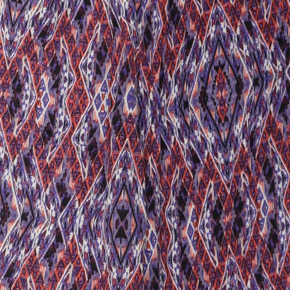 New Look  Womens Purple Geometric  Trousers  Size 12 L24 in