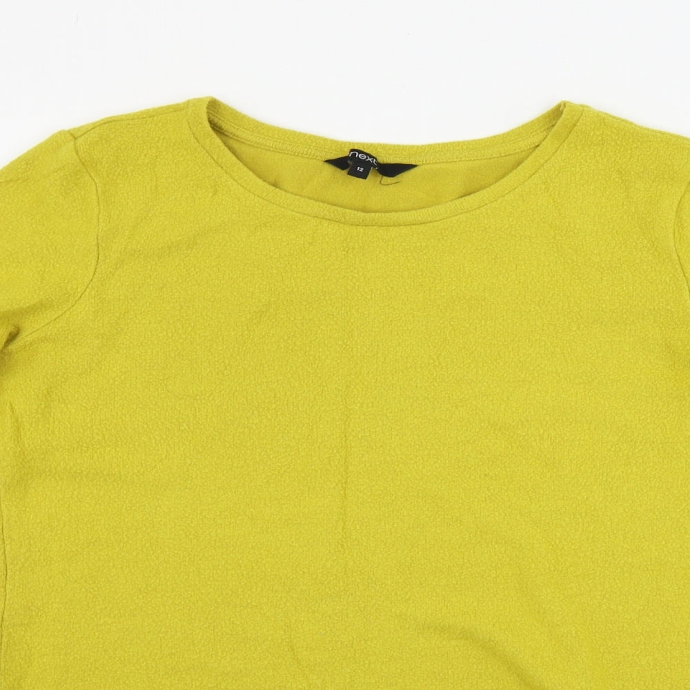 NEXT  Womens Yellow Houndstooth  Pullover Jumper Size 12