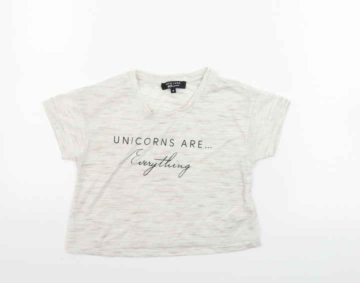 New Look  Girls Beige   Basic T-Shirt Size 9 Years